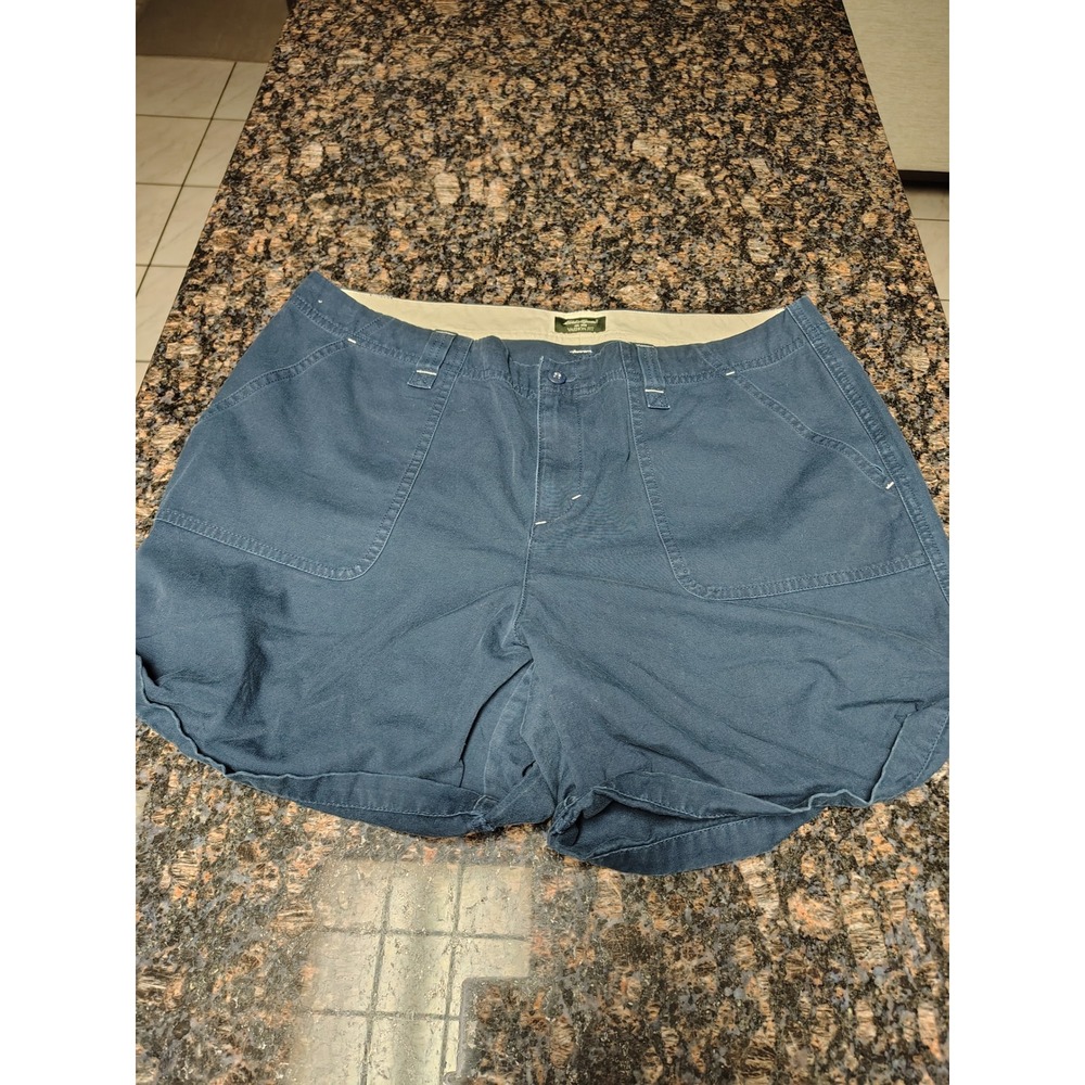 Eddie Bauer Vashon Fit Navy Blue Cotton Canvas Utility Shorts Womens 14
